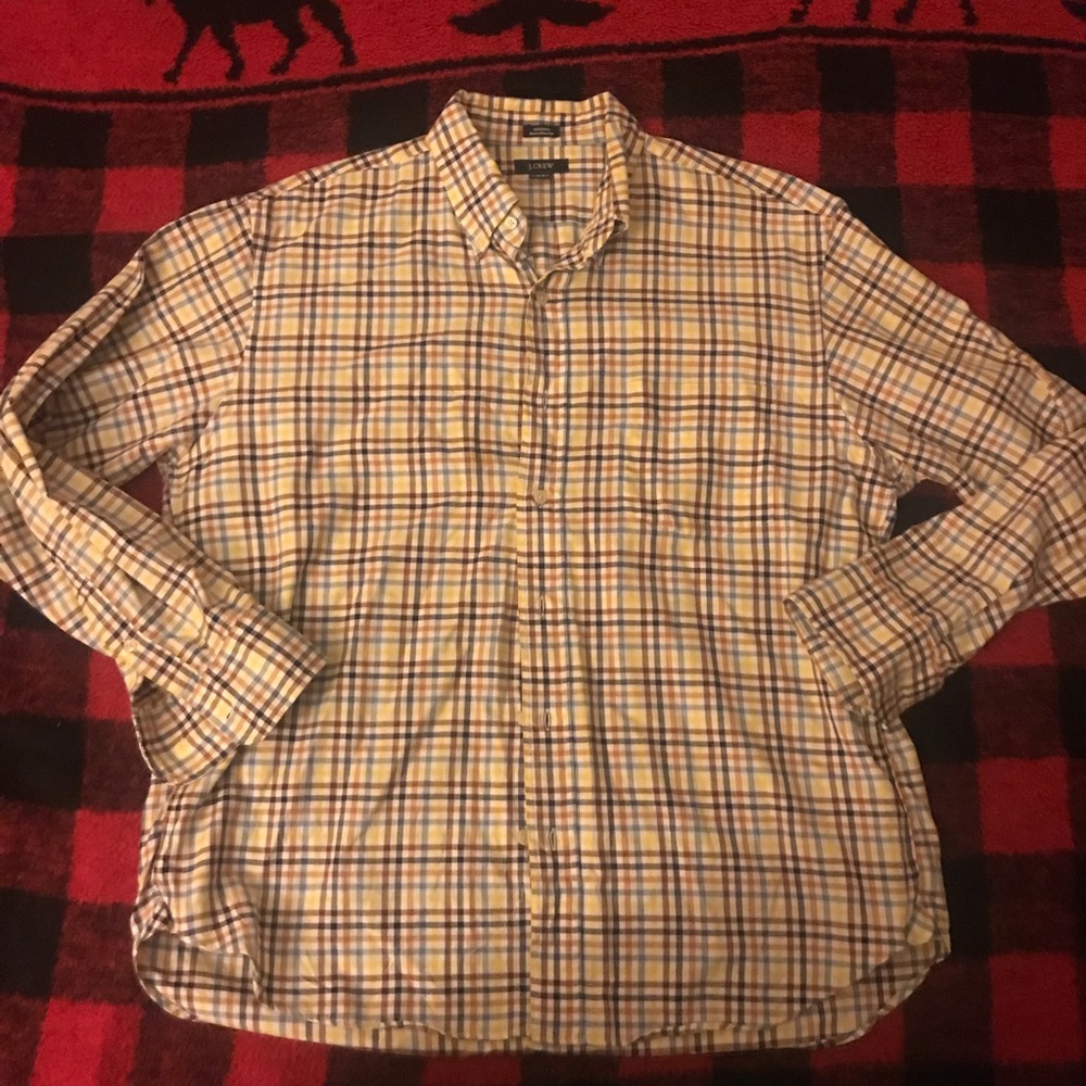 J Crew Button Down Dress Shirt L